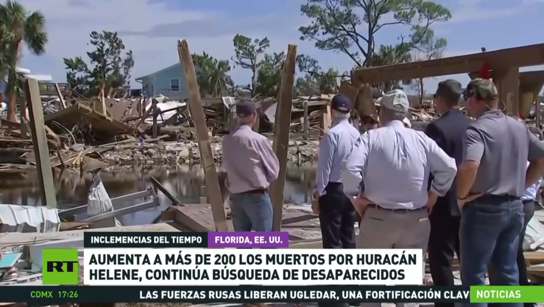 Asciende a más de 200 la cifra de víctimas mortales en EE.UU. por el huracán Helene