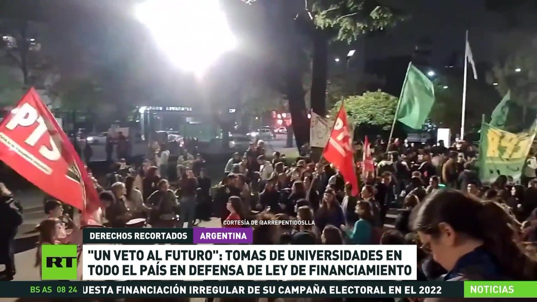 Crecen las protestas en universidades argentinas en rechazo al veto a la ley de financiamiento universitario