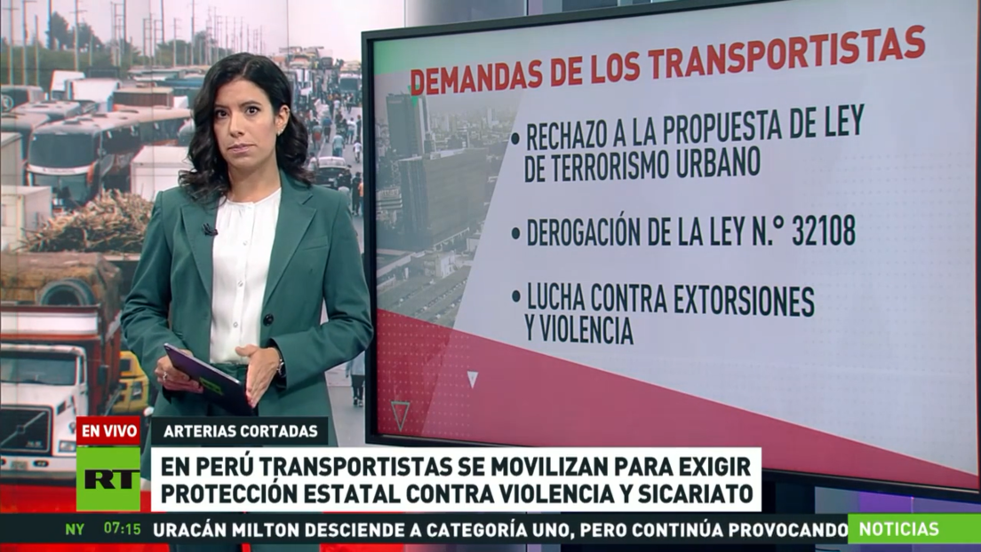 Transportistas se movilizan en Perú para exigir protección estatal contra violencia y sicariato