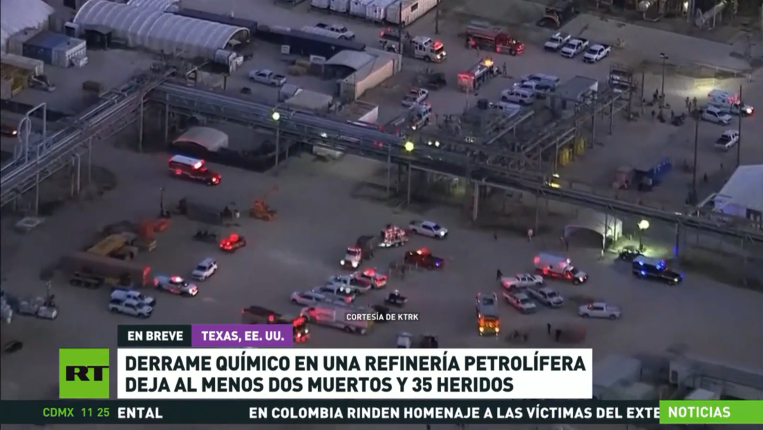 Derrame químico en una refinería petrolífera de EE.UU. deja al menos dos muertos y 35 heridos