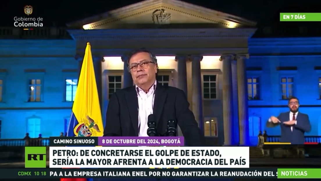 Petro: De concretarse el golpe de Estado, sería "la mayor afrenta" a la democracia de Colombia