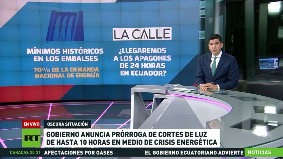 Ecuador anuncia prórroga de cortes de luz de hasta 10 horas en medio de una crisis energética