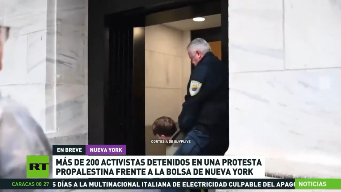 Más de 200 activistas detenidos en una protesta propalestina frente a la Bolsa de Nueva York