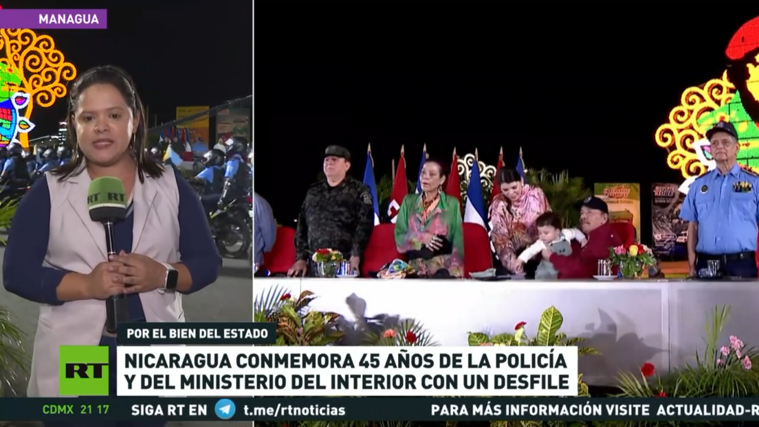 Nicaragua conmemora 45 años de la Policía y el Ministerio del Interior con un desfile