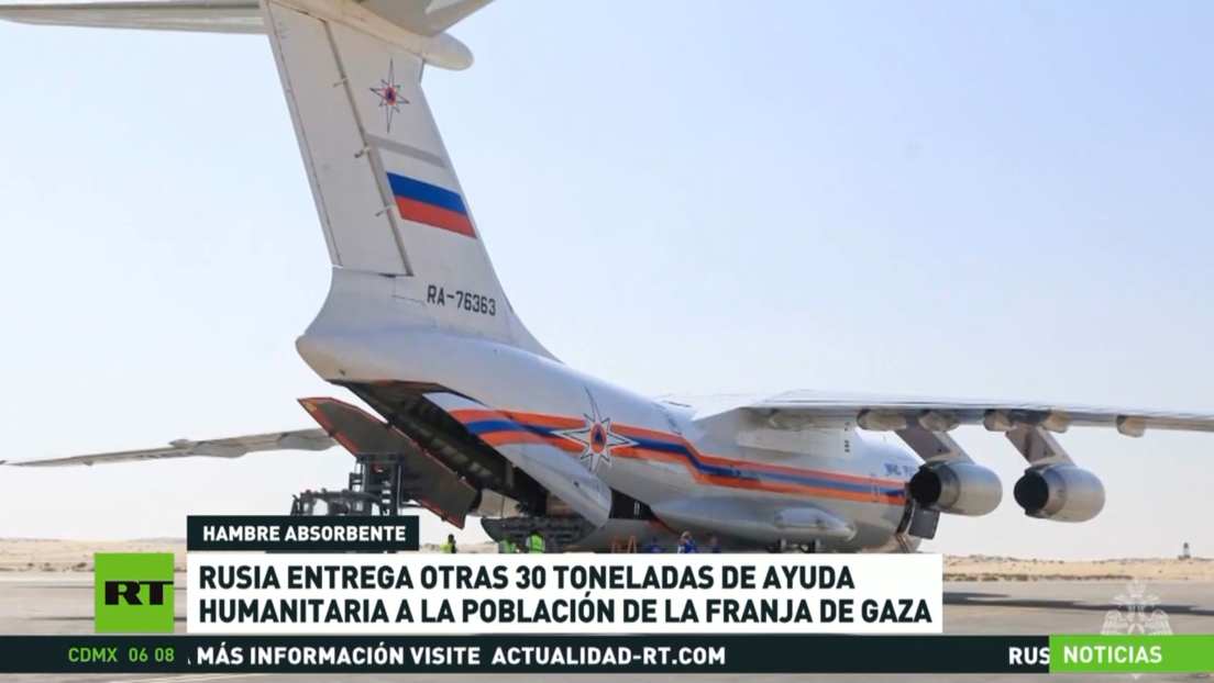 Rusia entrega 30 toneladas de ayuda humanitaria a la población de Gaza