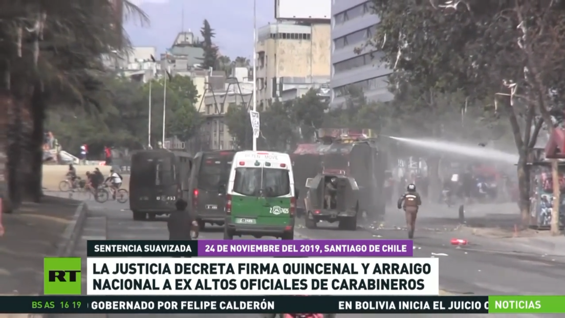 La Justicia chilena decreta firma quincenal y arraigo nacional a ex altos oficiales de los Carabineros