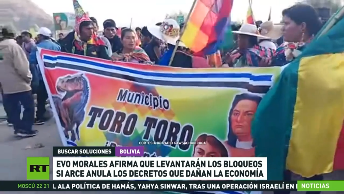 Evo Morales afirma que levantarán los bloqueos si Arce anula los decretos que dañan la economía de Bolivia