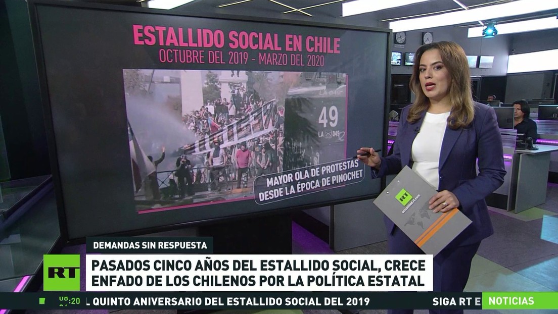 Crece enfado ciudadano en Chile por la política gubernamental tras 5 años del estallido social