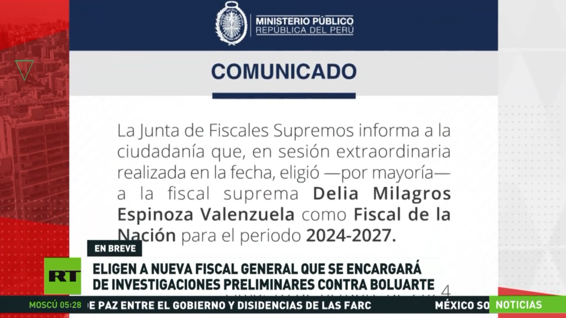 Eligen a nueva fiscal general que se encargará de las investigaciones preliminares contra Dina Boluarte