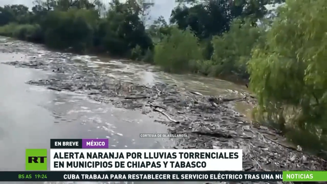 Alerta naranja por las lluvias torrenciales en municipios de los estados mexicanos de Chiapas y Tabasco