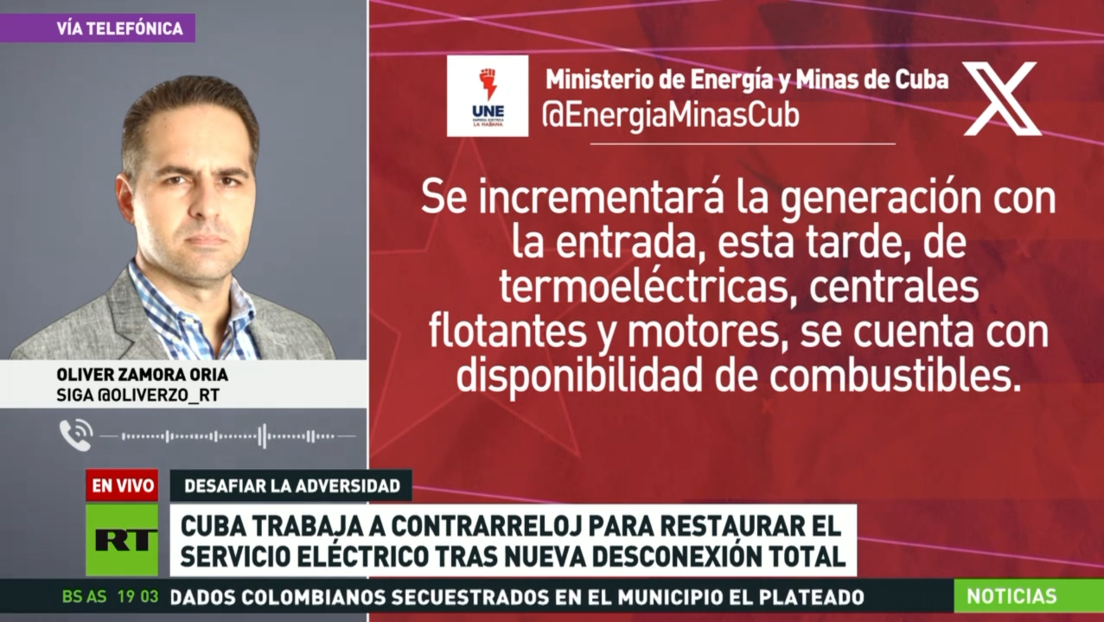 Cuba trabaja a contrarreloj para restaurar el servicio eléctrico tras nueva desconexión total