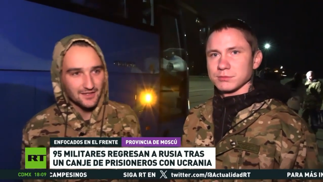 95 militares regresan a Rusia tras un canje de prisioneros con Ucrania