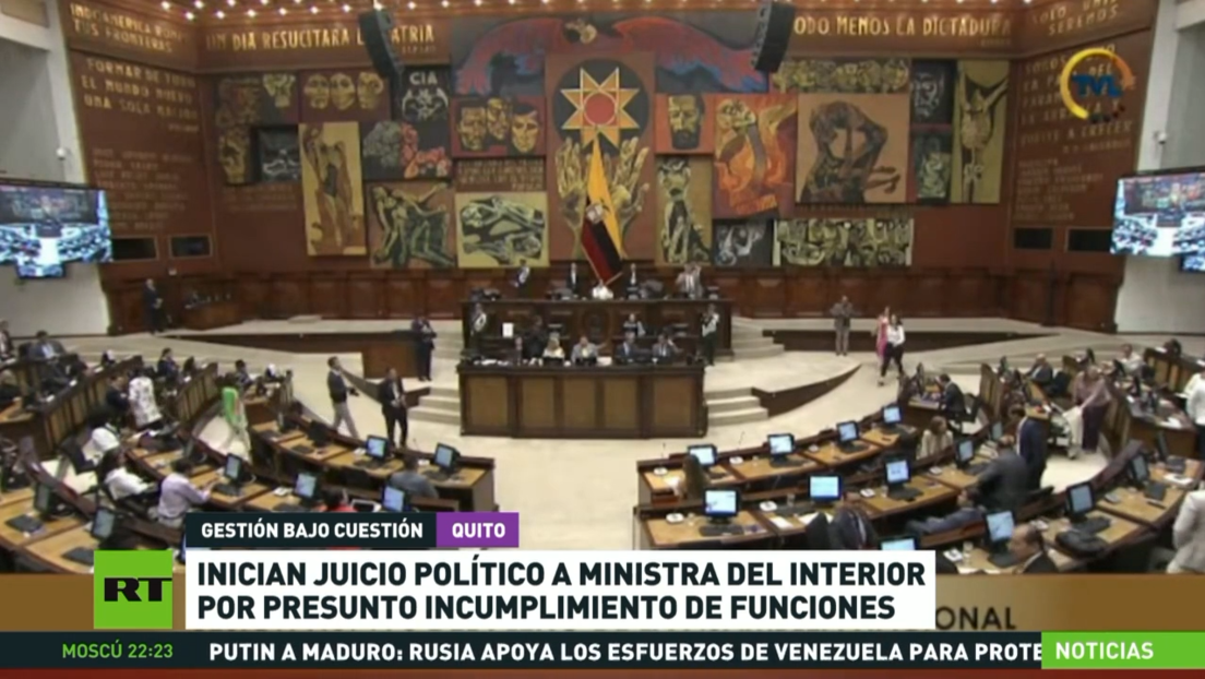 Inician juicio político a ministra del Interior de Ecuador por presunto incumplimiento de funciones