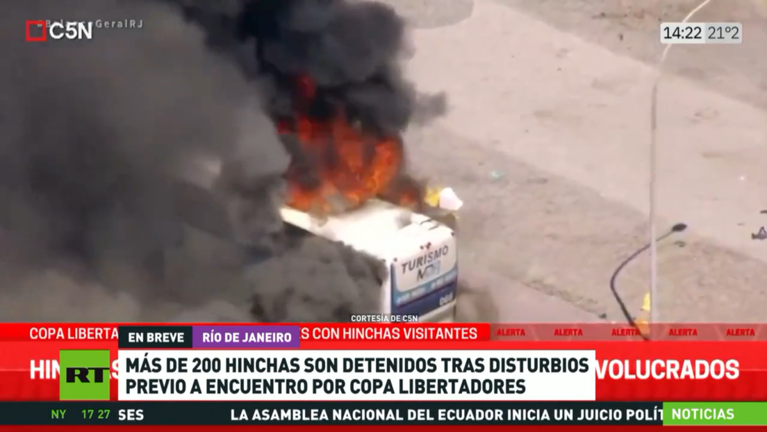 Más de 200 hinchas son detenidos en Brasil por disturbios previos a encuentro de la Copa Libertadores