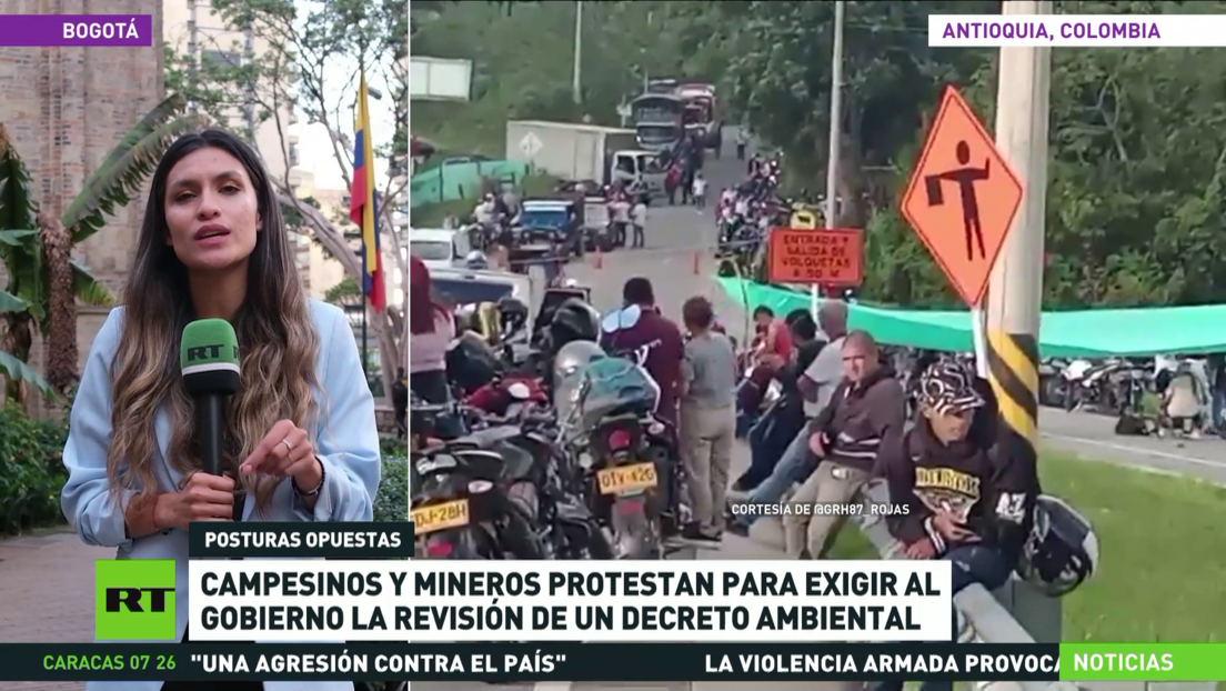 Campesinos y mineros protestan para exigir al Gobierno de Colombia la revisión de decreto ambiental