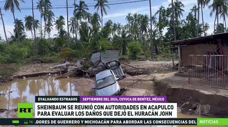 Sheinbaum se reunió con autoridades en Acapulco para evaluar los daños tras el huracán John