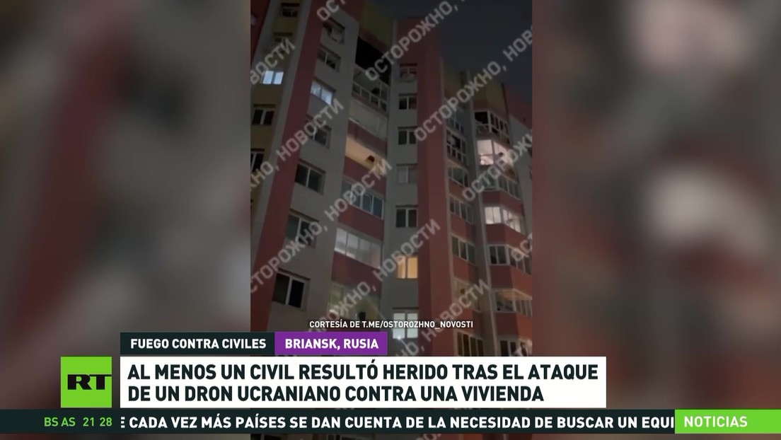 Al menos un herido en ataque de un dron ucraniano contra la ciudad rusa de Briansk