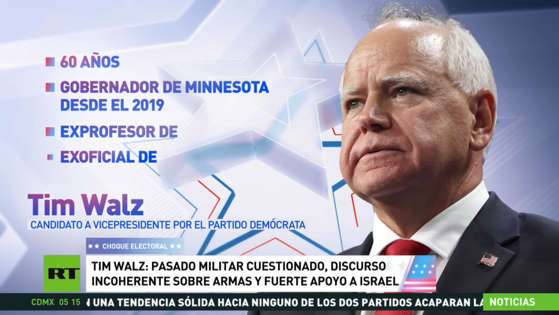 Tim Walz: pasado militar cuestionado, discurso incoherente sobre armas y fuerte apoyo a Israel