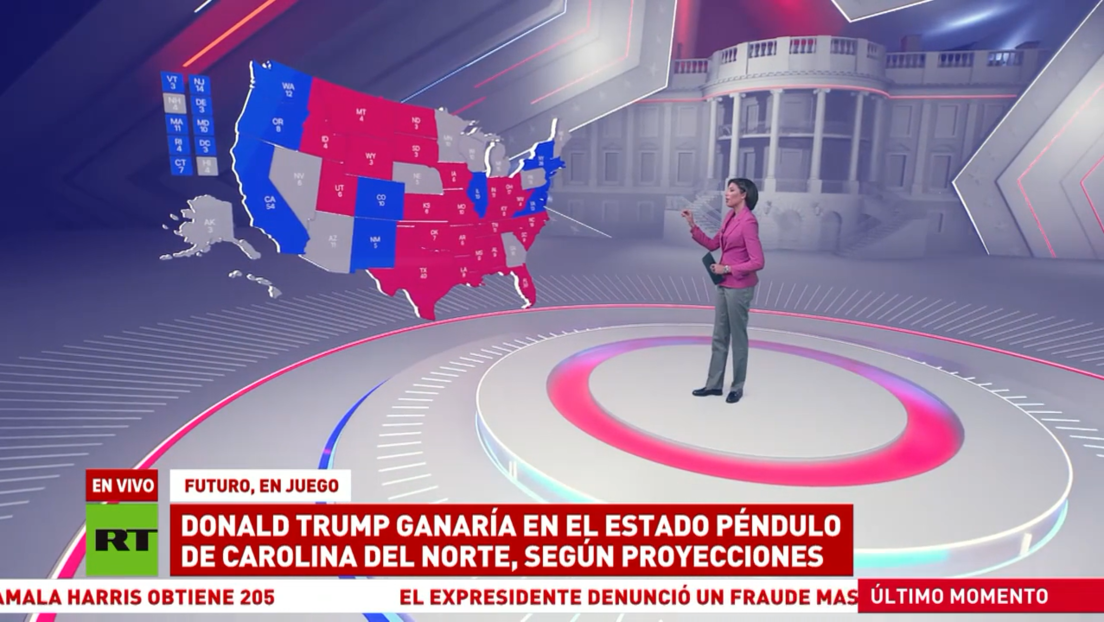 Donald Trump ganaría en el estado péndulo de Carolina del Norte, según proyecciones