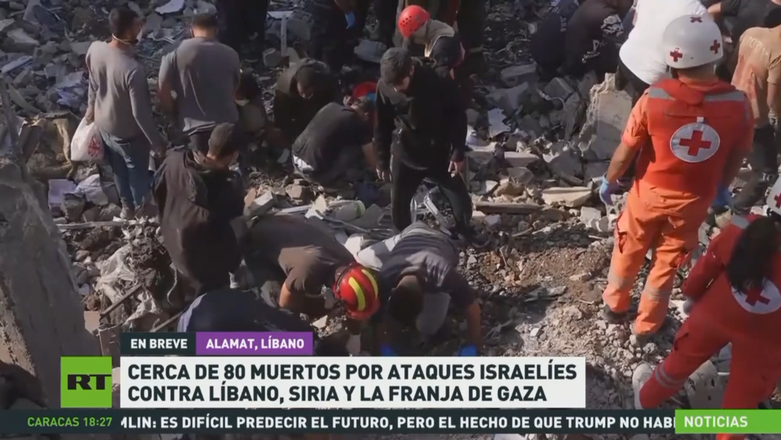 Cerca de 80 muertos por ataques israelíes contra Líbano, Siria y la Franja de Gaza