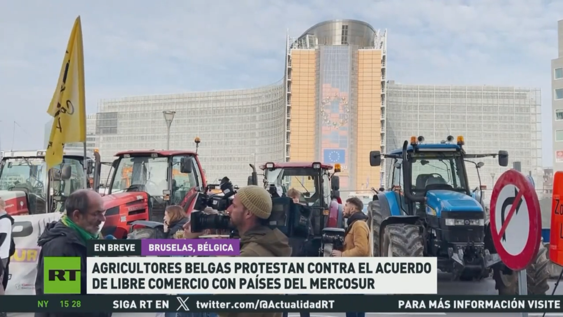 Agricultores belgas protestan contra el acuerdo de libre comercio con Mercosur