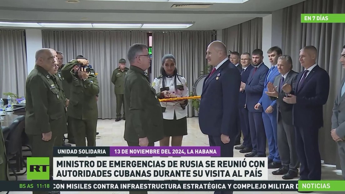 Ministro de Emergencias de Rusia se reunió con autoridades cubanas durante su visita al país