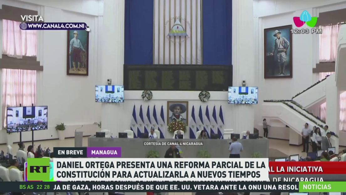 Ortega presenta reforma parcial de la Constitución de Nicaragua para actualizarla a nuevos tiempos