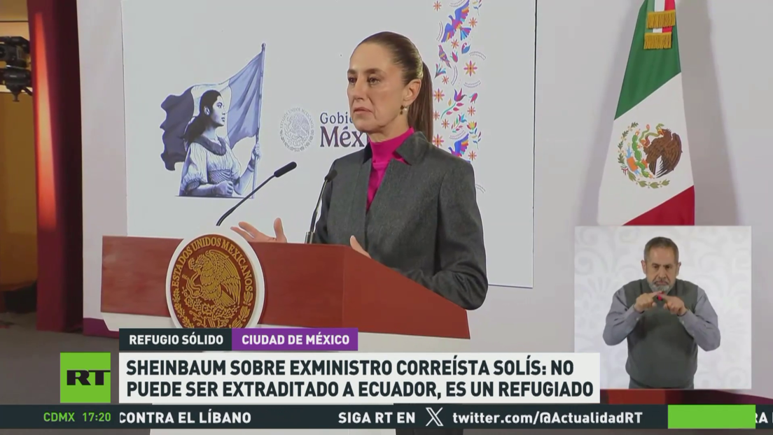 Sheinbaum sobre exministro ecuatoriano detenido: No puede ser extraditado, es un refugiado