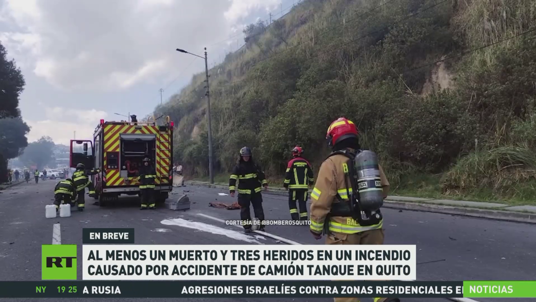 Al menos un muerto y tres heridos en incendio causado por un accidente en Quito