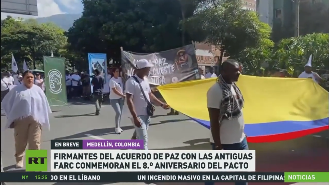 Firmantes del Acuerdo de Paz con las antiguas FARC conmemoran el 8.° aniversario del pacto