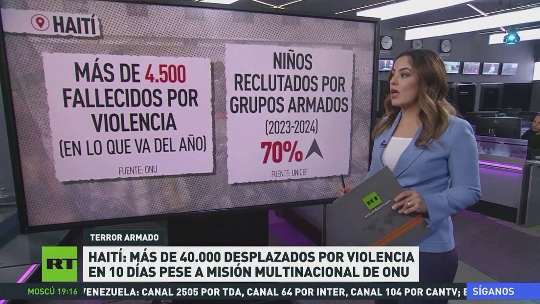 Miles de desplazados en Haití ante la creciente violencia pese a la misión multinacional de la ONU