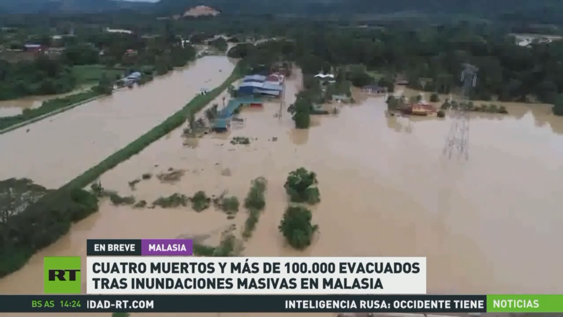 Cuatro muertos y más de 100.000 evacuados tras inundaciones masivas en Malasia