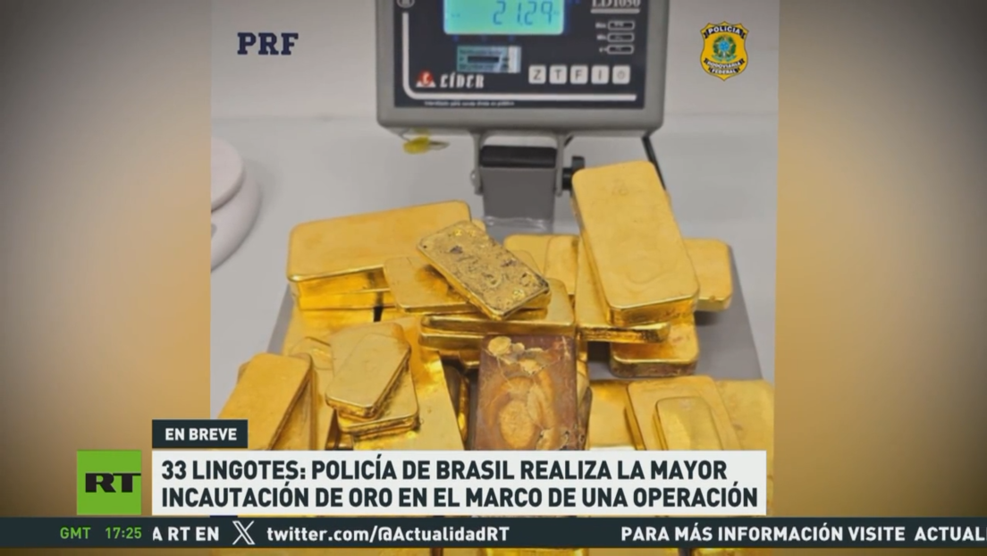 Policía de Brasil realiza la mayor incautación de oro durante un operativo