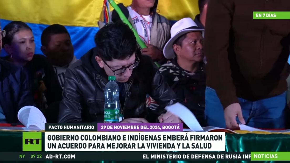 Gobierno colombiano e indígenas emberá firman un acuerdo para mejorar la vivienda y la salud