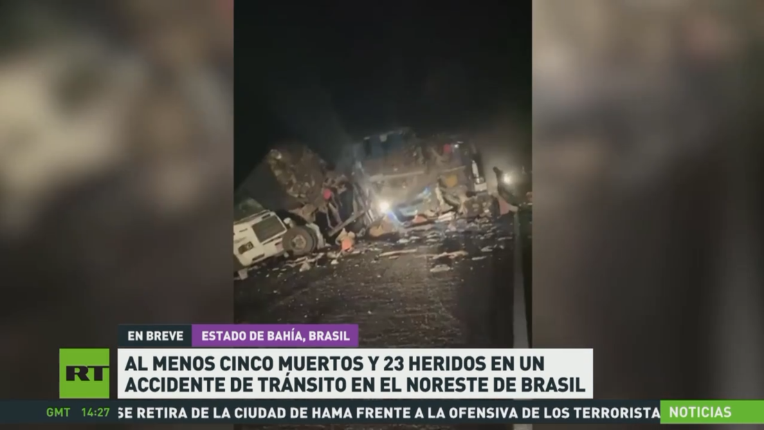 Al menos cinco muertos y 23 heridos en un accidente de tránsito en el noroeste de Brasil