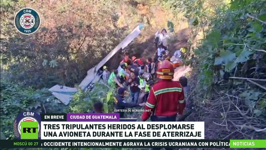 Tres heridos al desplomarse una avioneta en Guatemala