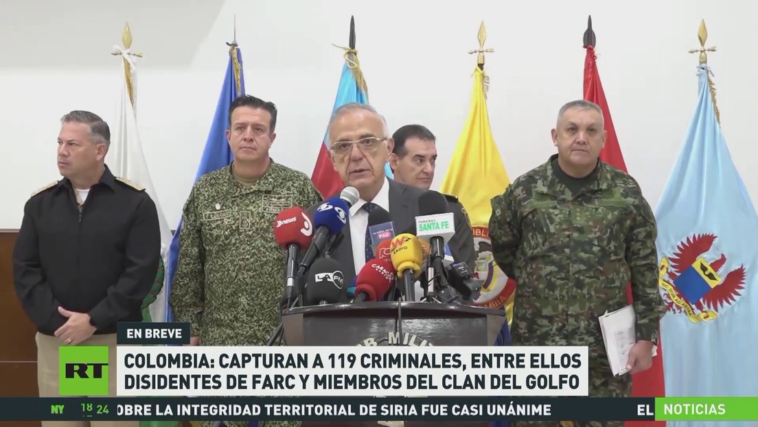 Colombia captura a 119 criminales, entre ellos disidentes de las Farc y miembros del Clan del Golfo