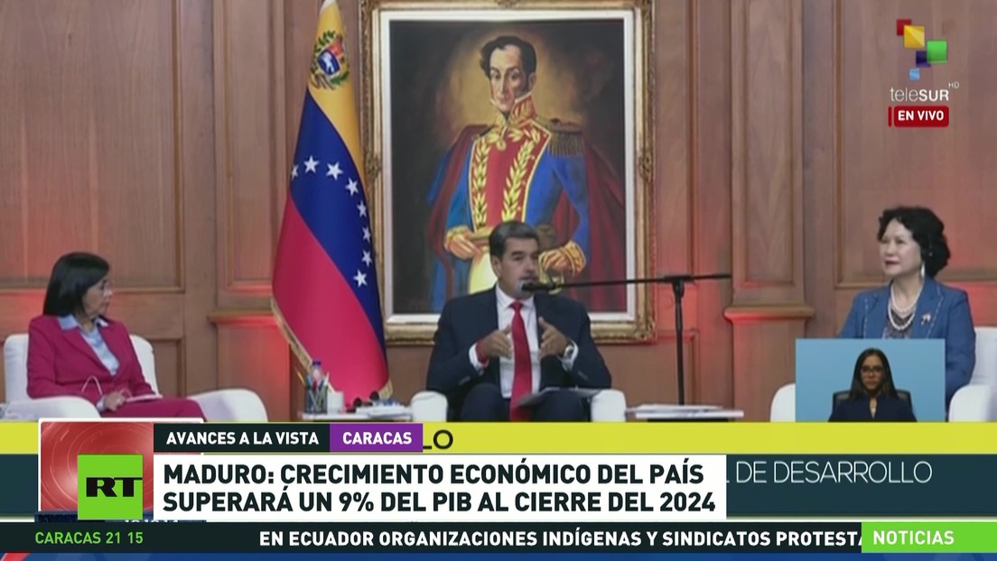 Maduro: Crecimiento económico del país superará 9 % del PIB al cierre del 2024