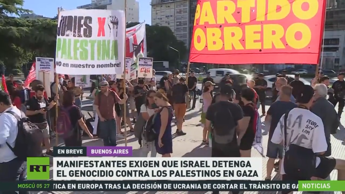 Manifestantes exigen en Buenos Aires que Israel detenga el genocidio contra los palestinos en Gaza