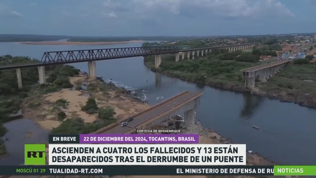 Ascienden a 4 los fallecidos y a 13 los desaparecidos tras el derrumbe de un puente en Brasil