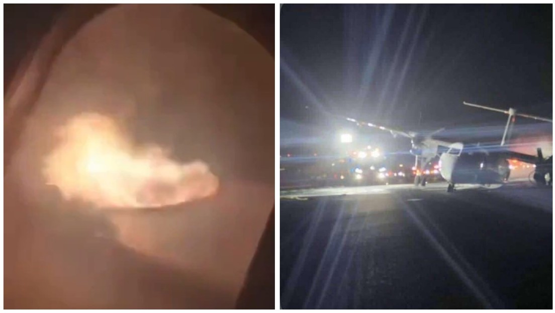 VIDEO: Se incendia un avión de pasajeros tras aterrizaje brusco en Canadá