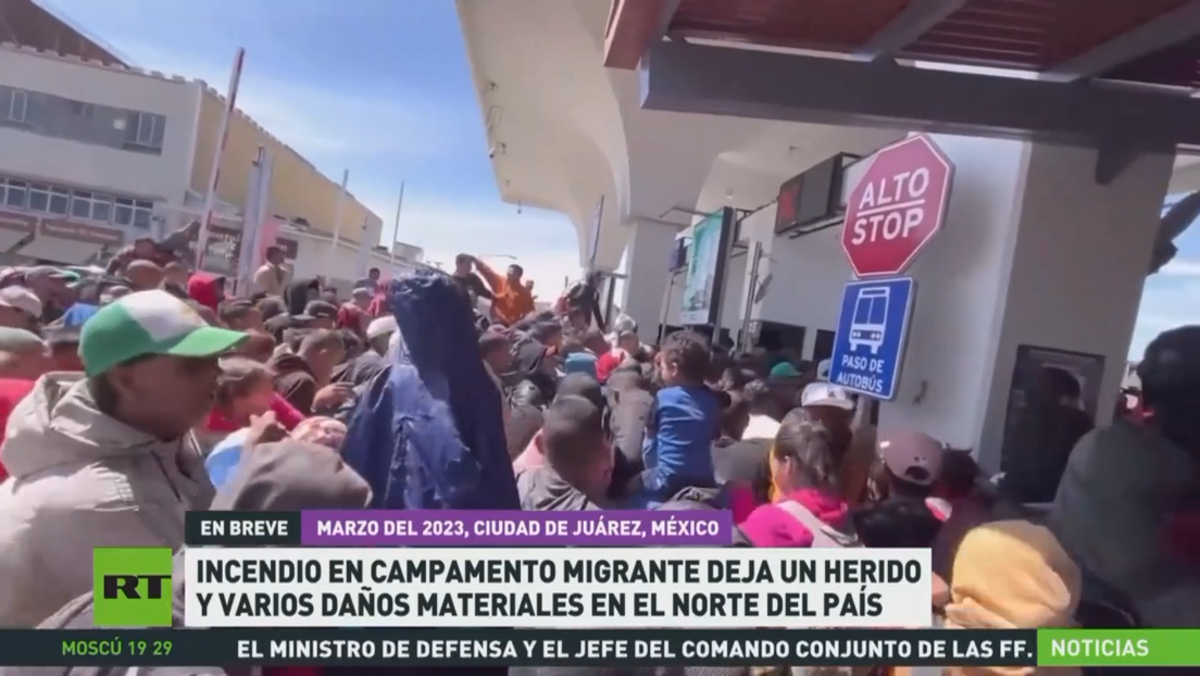 Incendio en campamento migrante deja un herido y varios daños materiales en el norte de México