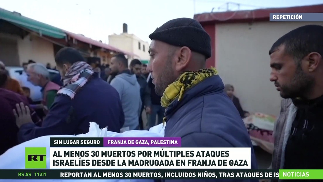 Ataques israelíes en la Franja de Gaza dejan al menos 30 muertos