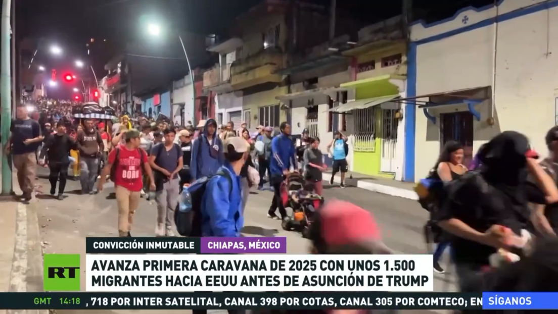 Avanza la primera caravana de 2025 con unos 1.500 migrantes hacia EE.UU. para adelantar a Trump