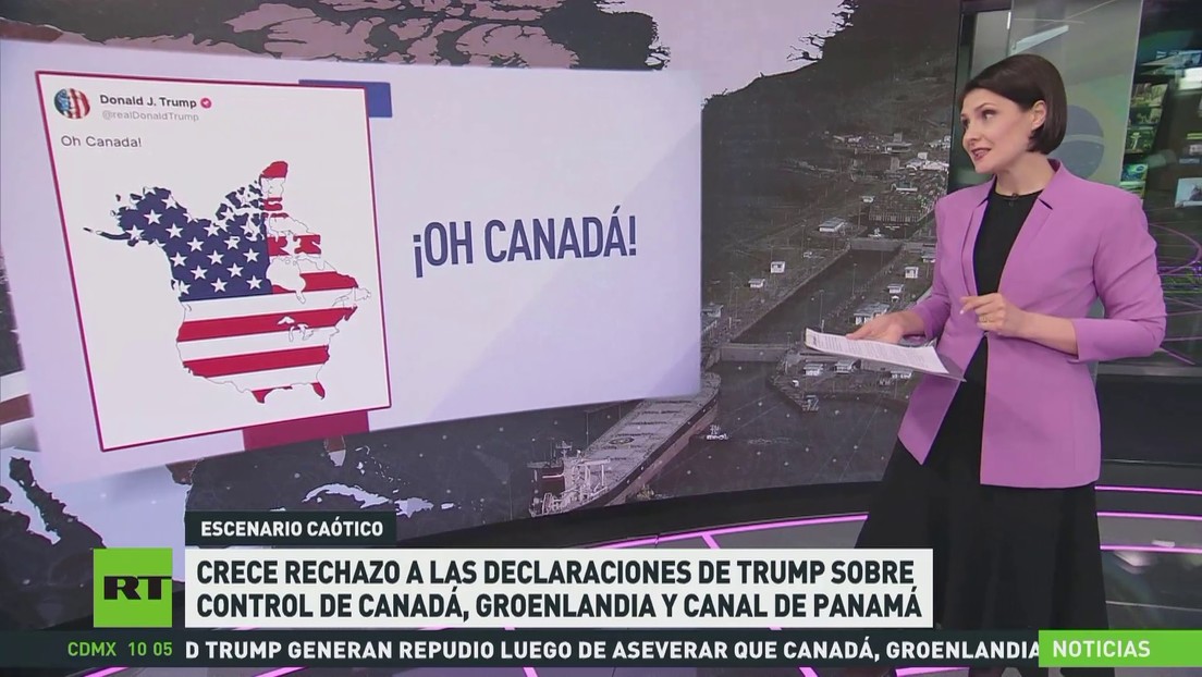 Crece el rechazo a las declaraciones de Trump sobre el control de Canadá, el canal de Panamá y Groenlandia