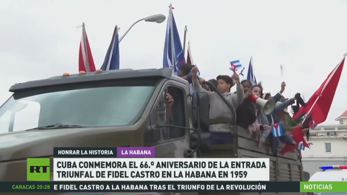 Cuba conmemora el 66.° aniversario de la entrada triunfal de Fidel Castro en La Habana en 1959