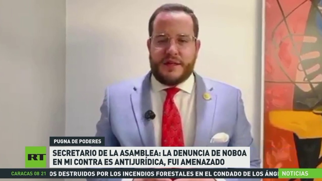 Secretario de la Asamblea de Ecuador afirma que fue denunciado por Noboa y recibió amenazas