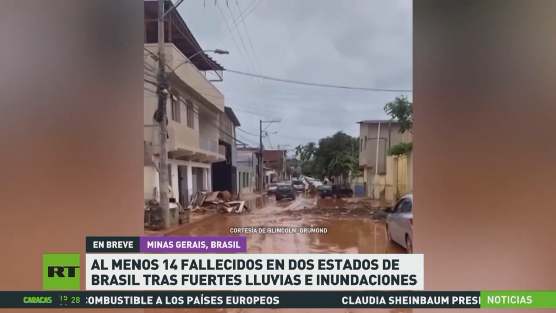 Al menos 14 fallecidos en dos estados de Brasil tras fuertes lluvias e inundaciones