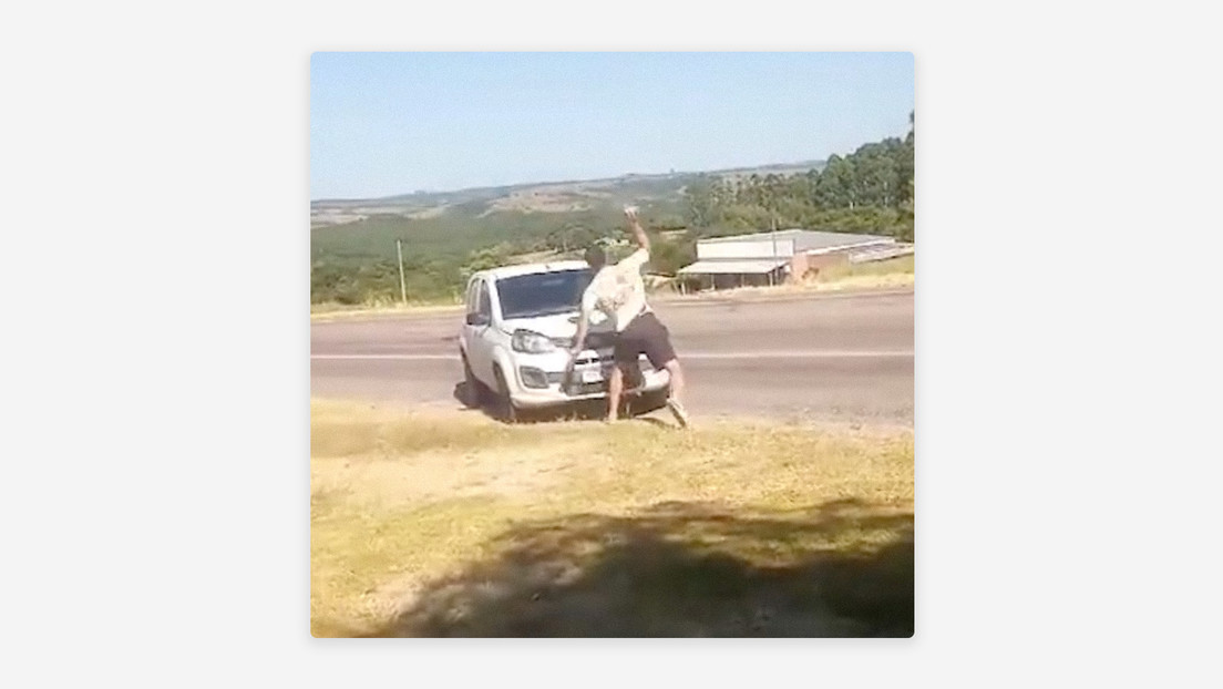 Detienen a un turista argentino en Brasil por romper el parabrisas de un auto tras un choque