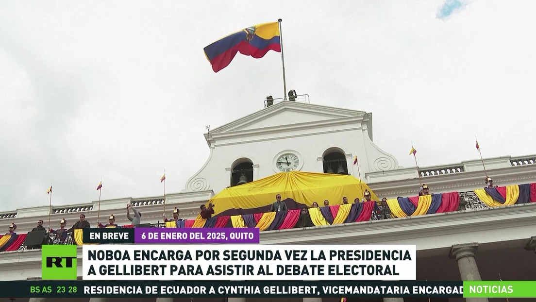 Daniel Noboa vuelve a encargar la Presidencia de Ecuador a Cynthia Gellibert